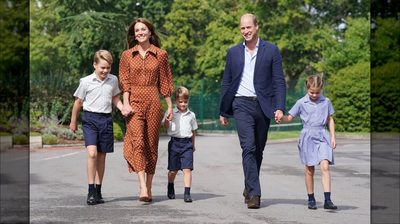 El príncipe William y Kate Middleton con George, Charlotte y Louis