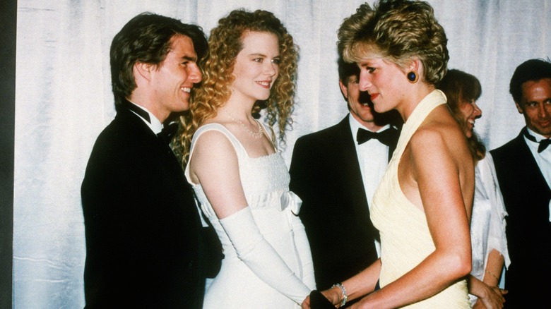 Tom Cruise y Nicole Kidman con la princesa Diana