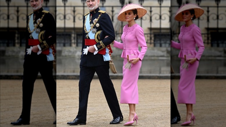 Rey Felipe VI Reina Letizia España vestido rosa