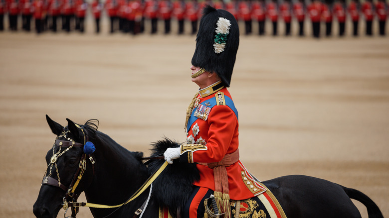 Sombrero largo de piel de oso King Charles que cubre los ojos