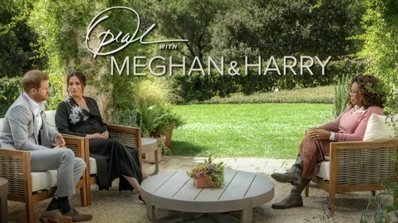 Meghan Markle y el príncipe Harry con Oprah