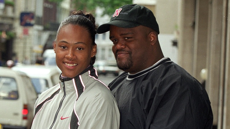 Marion Jones y CJ Hunter sonriendo