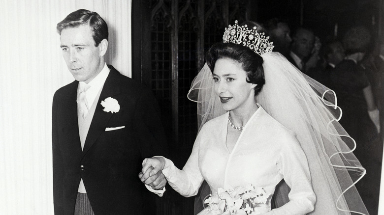 Antony Armstrong-Jones y la princesa Margarita en su boda