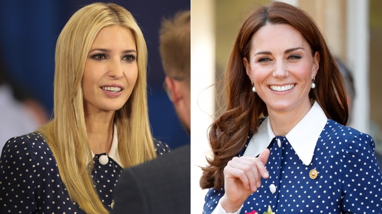 Ivanka Trump, Kate Middleton vestido azul con lunares blancos