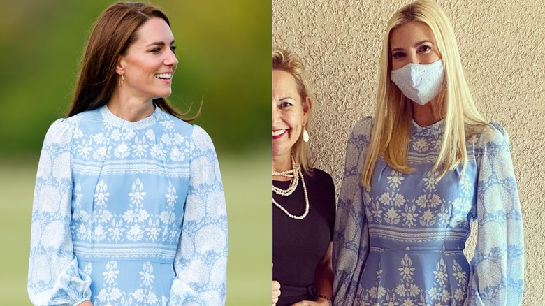 Kate Middleton, Ivanka Trump vestido azul de manga larga