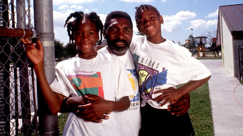 Richard Williams con Venus y Serena en 1991 