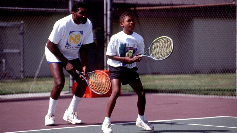 Richard Williams entrenando a Serena en 1991