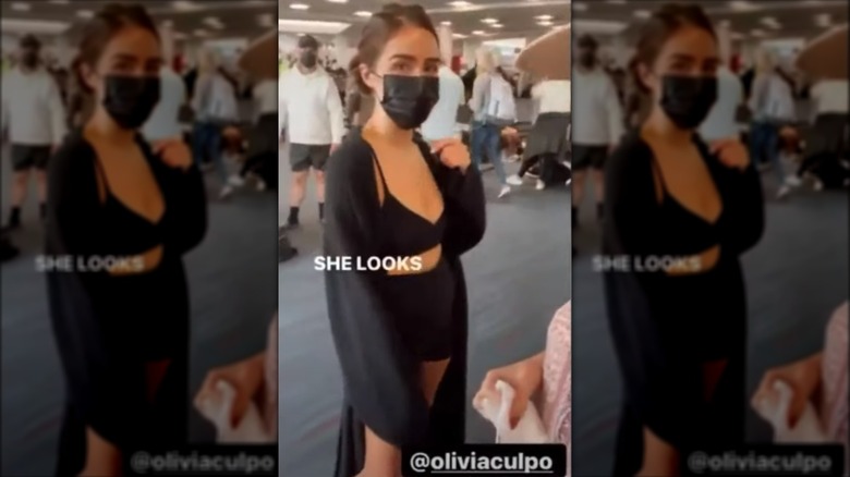 Olivia Culpo luciendo un conjunto completamente negro